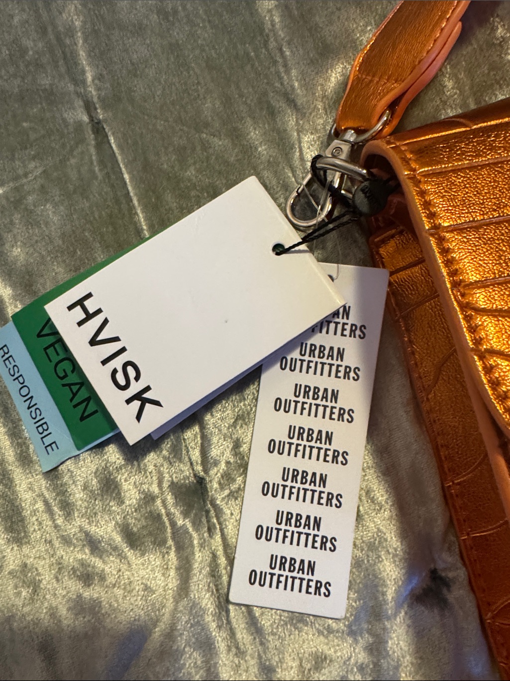Urban Oufitters Metallic Orange Textured Crossbody Bag With Adjustable Strap — image 2 of 8